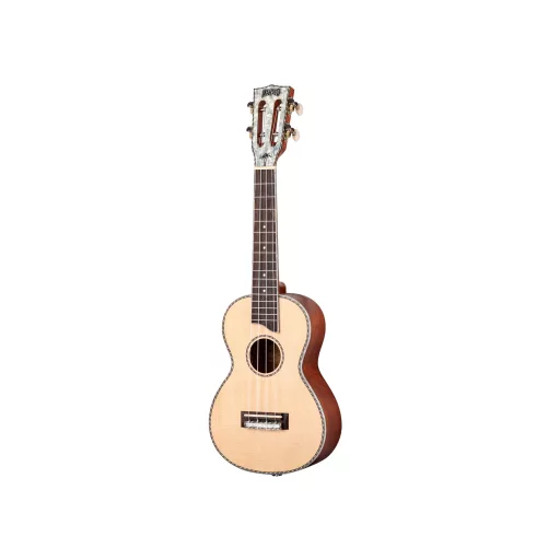 MAHALO Pearl Series Konzert Ukulele, tömör lucfenyő fedlap, Pearl berakások, beleértve a hordtáskát