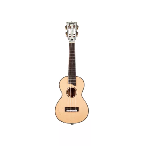 MAHALO Pearl Series Konzert Ukulele, tömör lucfenyő fedlap, Pearl berakások, beleértve a hordtáskát