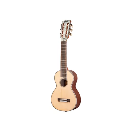 MAHALO Pearl Series Guitarlele, tömör lucfenyő fedőlap, gyöngyház betétek, beleértve a hordtáska