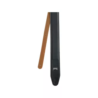   BERGEN Gitárriem, műbőr fekete, belül barna műbőr, hossz: 132-174 cm