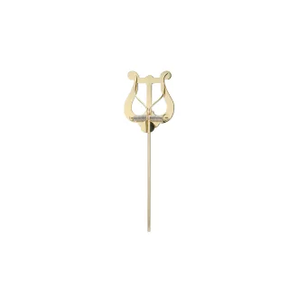   RIEDL Kottatartó tenor kürthöz, Szár 3,9 mm vastag, 16 cm hosszú, Lakkozott sárgaréz, közepes Lyra