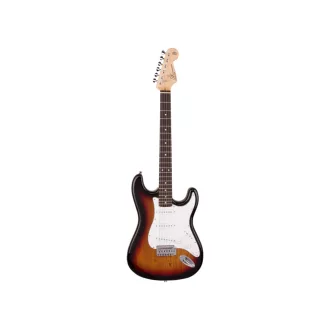  SX elektromos gitár szett, 3 Tone Sunburst, beleértve a GA1065 10W erősítőt, hevedert, hangolót, tokot, pengetőket és kábelt