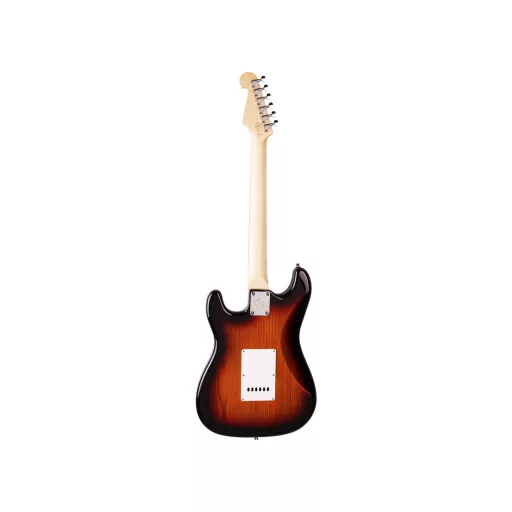 SX elektromos gitár szett, 3 Tone Sunburst, beleértve a GA1065 10W erősítőt, hevedert, hangolót, tokot, pengetőket és kábelt