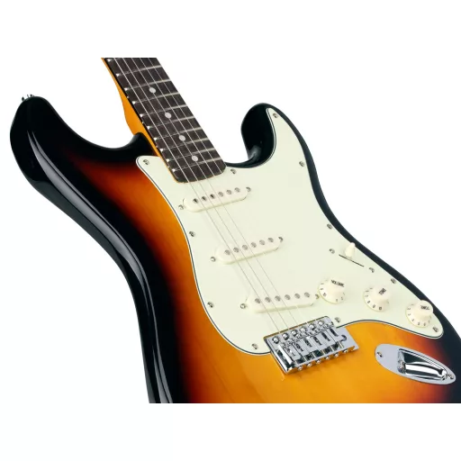 SX E-Gitár 3/4, 3 Tone Sunburst gigbag-gal együtt