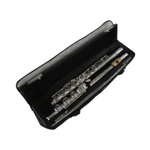 TOMASI Vienna Querflöte, SILVER LIGHT fejdarab fehér ébenfa fúvóka lemezzel, gyűrűs billentyűk, H-láb, tok