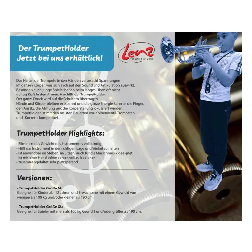 JAZZLAB Trumpettartó Pro, tartórendszer trombitához, M méret, VP10