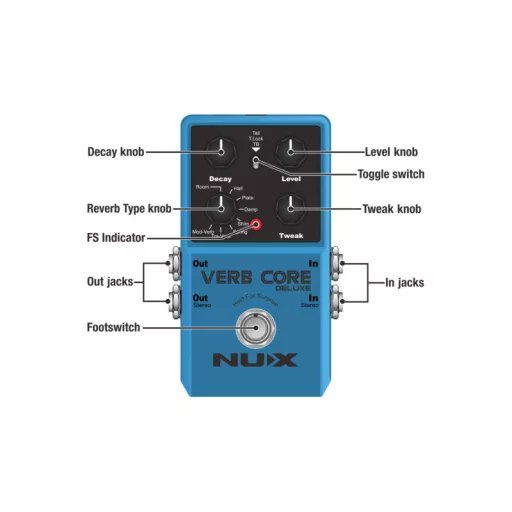 NUX VERB CORE DELUXE Reverb Gitár Effekt Pedál